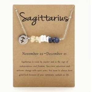 Zodiac Sign Natural Gemstone Necklace for Sagittarius